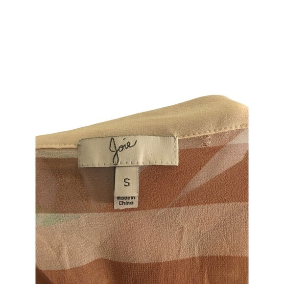 Joie Top Women's Size Small Brown White Stripes Long Sleeves Sheer - Picture 8 of 8